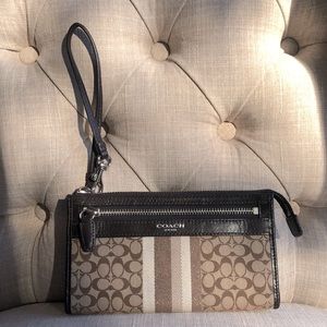 Brown Glitter Coach Wristlet